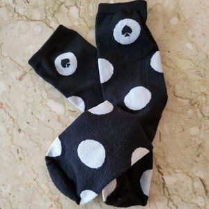 Kate Spade Black White Dotted socks Great Stocking Stuffer NEW no tags